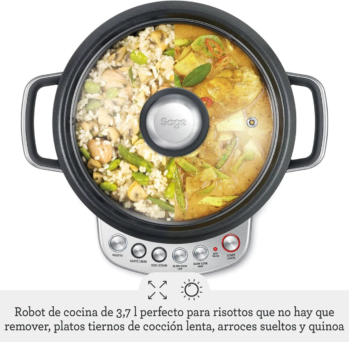 Sage Risotto Plus - Olla Arrocera para Risotto, Acero Inoxidable