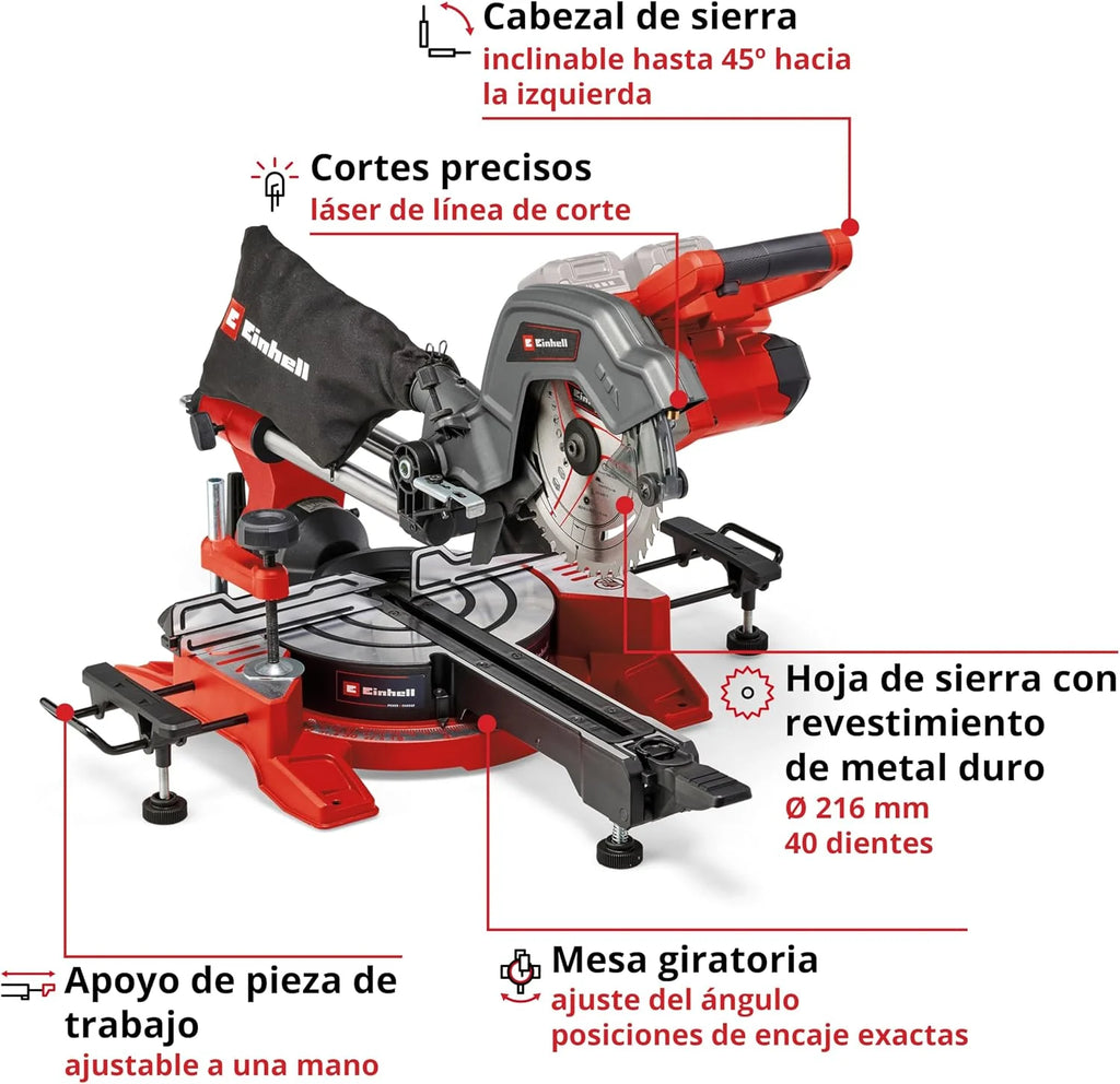 Einhell Sierra de tracción, vaivén e inglete TE-SM 36/8 L Li-Solo