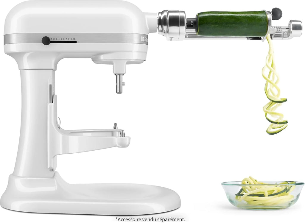 KitchenAid Batidora Amasadora Bowl-Lift 5.2L Heavy Duty, Cuerpo y Engranajes Metálicos, 11 Velocidades, Flex Edge, 67 Puntos de Contacto, Blanco