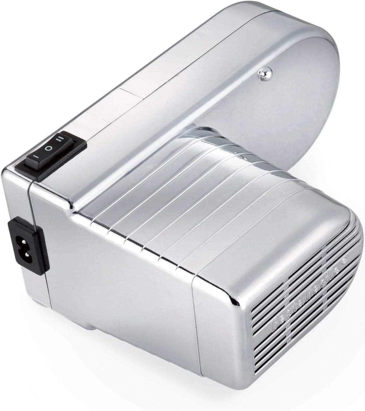 Imperia Electric Línea Clásica. Máquina de pasta eléctrica. Made in Italy. Máquina de pasta fresca en acero con motor eléctrico 220v. Laminadora eléctrica para lasagne, tagliolini, fettuccine. (Plata)