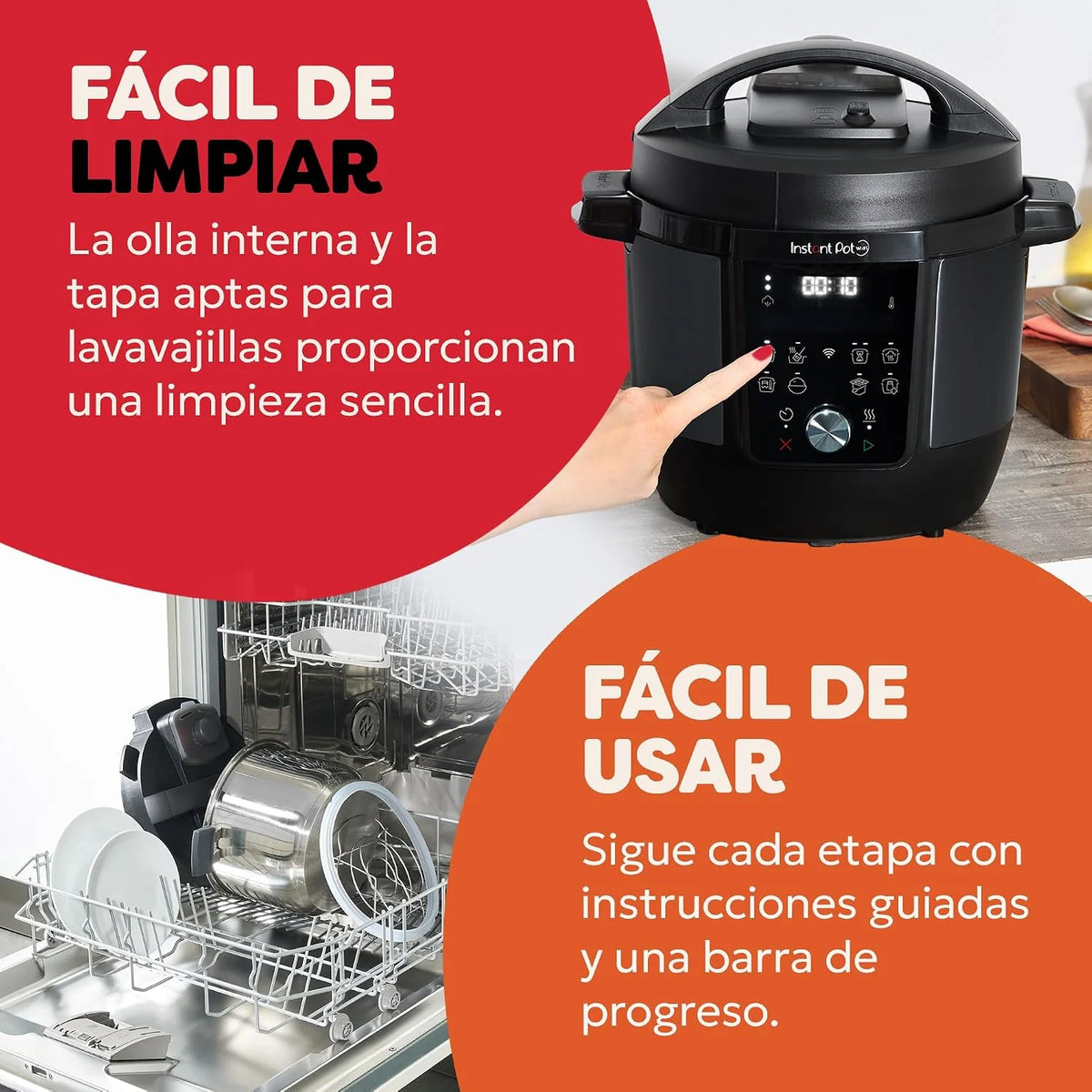 Instant Pot Plus: Olla Multicocción 9 en 1 de 5,7 L: Acero inoxidable, Olla a presión, Olla de cocción Lenta, Arrocera, Sartén para saltear, Yogurtera, Calientacomidas, Vaporera, Máquina de vacío