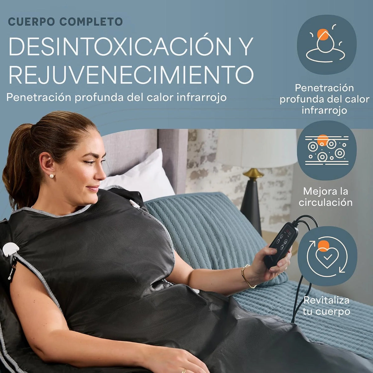 Lifepro BioRemedy Plus Manta de Sauna Infrarroja Portátil de Terapia para Casa