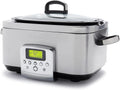 GreenPan Elite 8-in-1 Programmierbarer 6L Slow Cooker Multikocher,Spülmaschinenfester Deckel & Topf,PFAS-freie Gesunde Keramische Antihaftbeschichtung zum Braten,Schmoren,Mit Dampfgareinsatz,Edelstahl