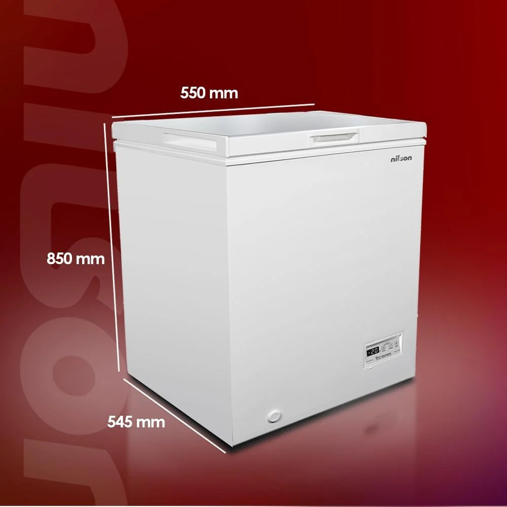 Nilson Congelador Horizontal Blanco NCH1001EDC. Capacidad 98 Litros, Dual Cooling, 4 Star, Modo Super Congelación, Tecnología Cíclica, Puerta Abatible, 1 Cesta, Bajo nivel Sonoro, Clase E