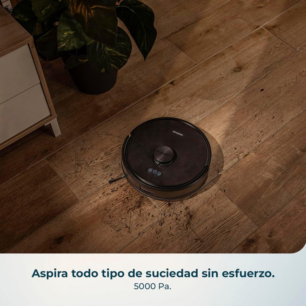 Cecotec Robot Aspirador y Friegasuelos con Base de Autovaciado Conga Y50 X-Treme. Navegación Láser, Potencia de Succión 5000Pa, Base con Depósito 3L, Cepillo Multifunción, App