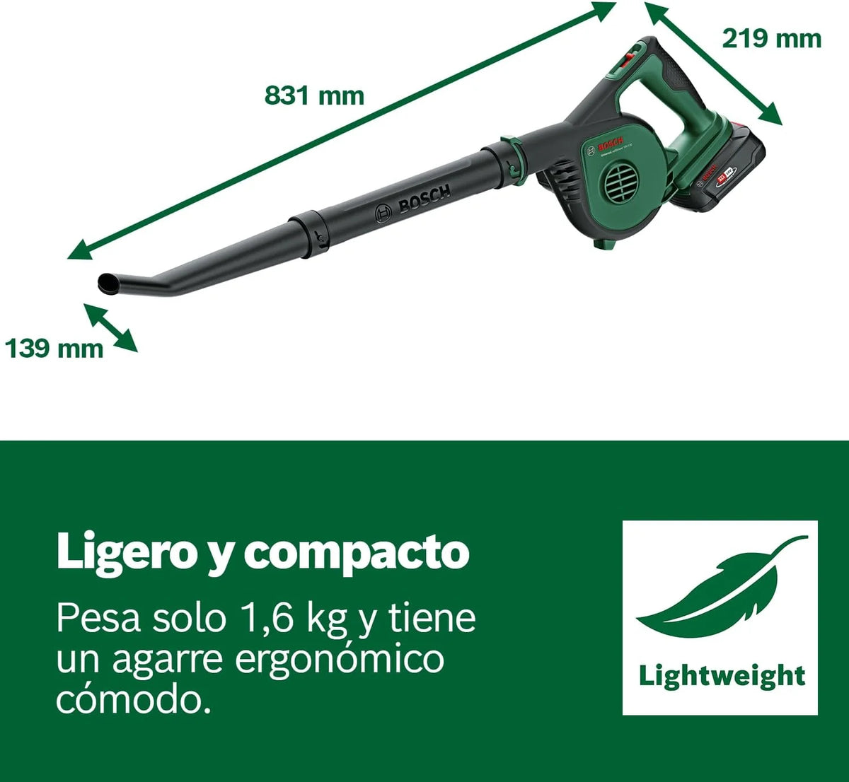 Bosch soplador de Hojas a batería UniversalLeafBlower 18V-130