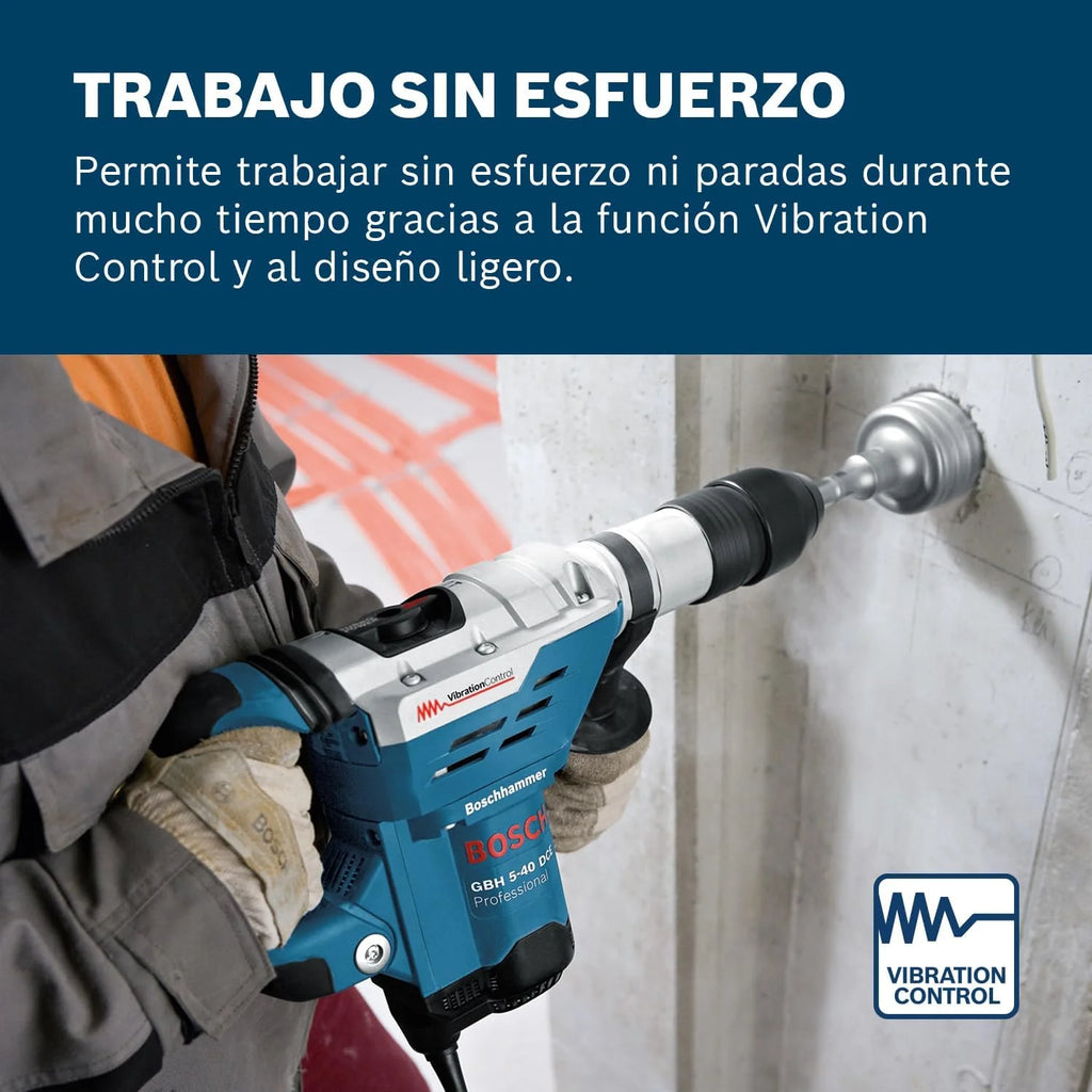 Bosch Professional martillo perforador GBH 5-40 DCE (SDS plus incl. empuñadura auxiliar, maletín), [Power Source Type], [Style], [Color]