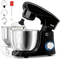 YASHE Batidora Amasadora 1500W, 4,5 + 5L Doble Bol de Acero Inoxidable, 10+P Velocidades, Movimiento Planetario, Cabezal Inclinable, Gancho para Masa, Batidor y Varillas
