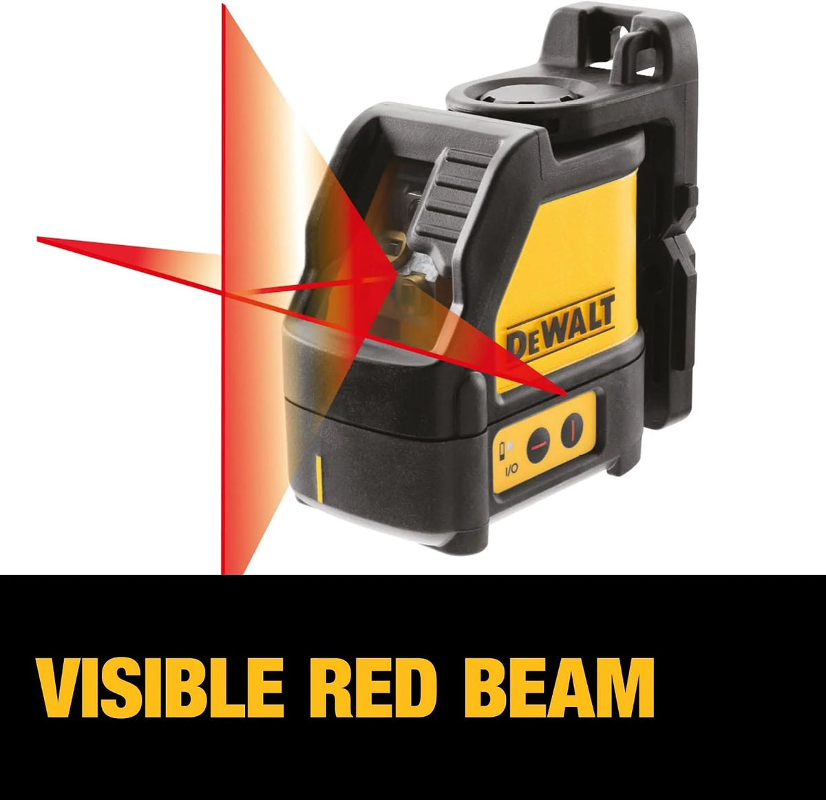 DEWALT DW088K-XJ - Láser Autonivelante de 2 Líneas en Cruz, Alcance de 15m, Base Pivotante, Precisión +/-3mm/10m, Compatible con Detector DE0892, Maletín y Pilas AA Incluidas