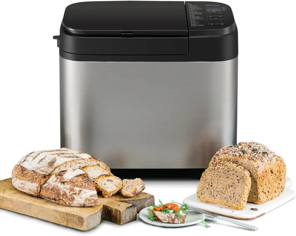 Panasonic SD-YR2550SXE Panificadora Automática con Dispensador, 850 W, Sensor de Temperatura, Temporizador Digital 13H, 31 Programas, Plateado