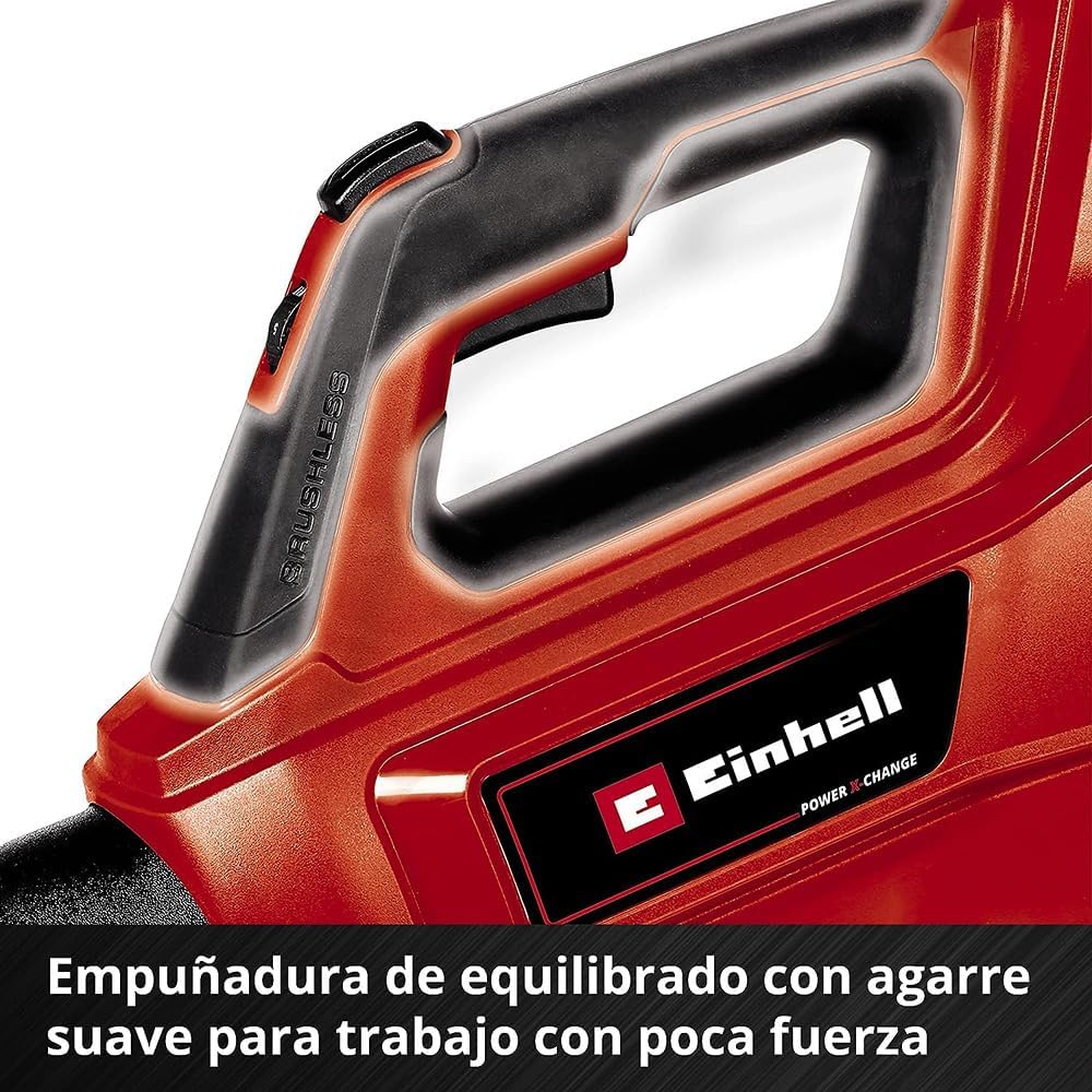 Einhell Soplador de Hojas a batería GE-LB 36/210 Li E-Solo Power X-Change (36 V, Iones de Litio, 210 km/h, 816 m³/h, Interruptor Turbo, Tubo de 3 escalones + Desmontable, sin batería ni Cargador)