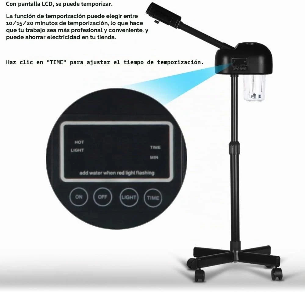 Temporizador facial con pantalla LCD, color negro