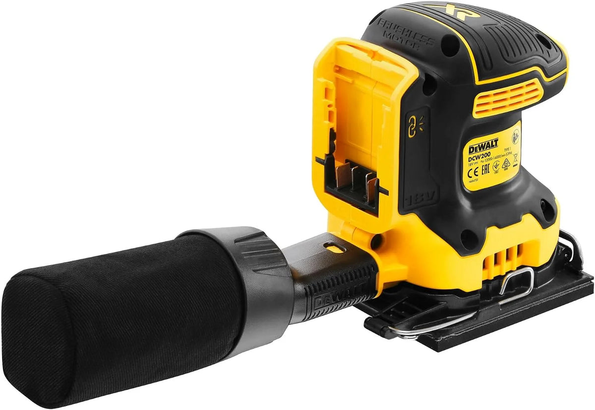 DEWALT DCW200N-XJ DCW200N 18V XR 1/4 hoja de lijadora de palma, 18 V