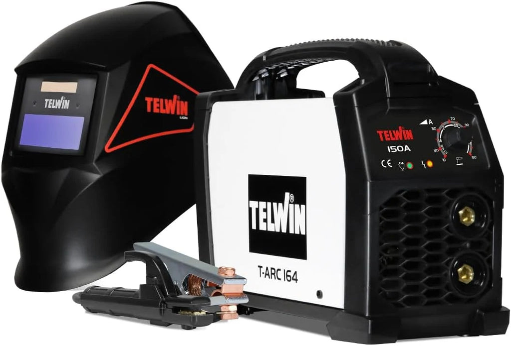 T-Arc 164 Soldadora Inverter Electrodo MMA 150A, con Máscara Automática tipo Casco y Accesorios, Máquina para Soldar Portátil Compacta y Sencilla, para Mantenimiento y Bricolaje Doméstico, 230V