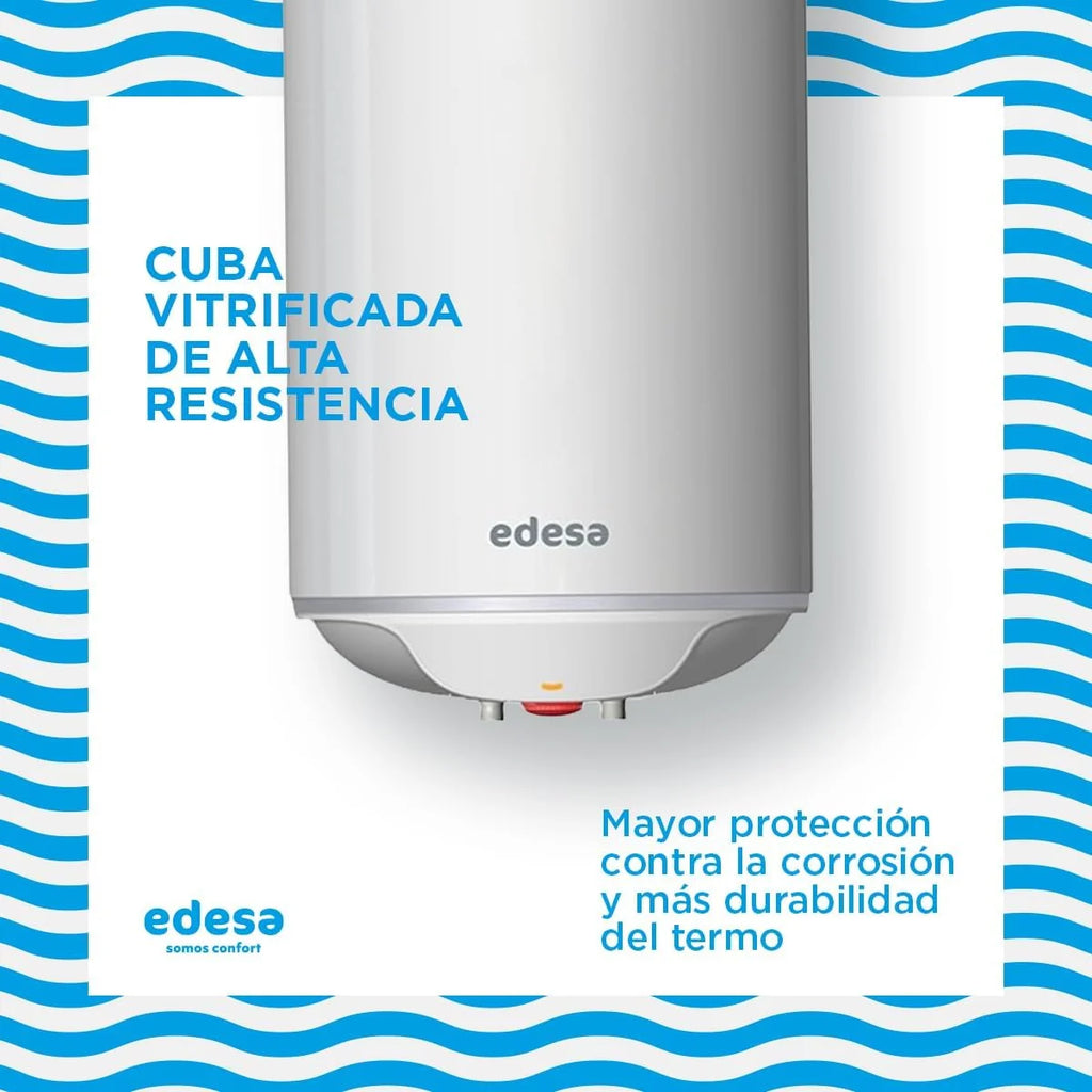 Edesa, One - Vertical Electric Water Heater, 30 Litres, External Regulation and Vitrified Cuba, 43.3 x 44.5 x 45.2 cm – Made for Installation in Spain (Energy Class C)