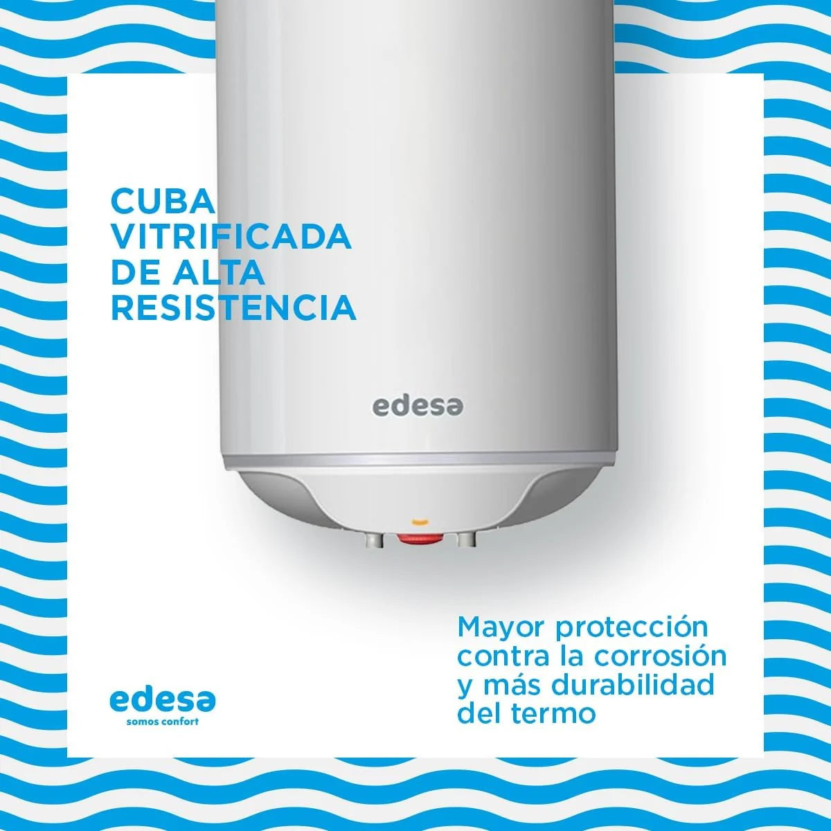 Edesa, One - Vertical Electric Water Heater, 30 Litres, External Regulation and Vitrified Cuba, 43.3 x 44.5 x 45.2 cm – Made for Installation in Spain (Energy Class C)