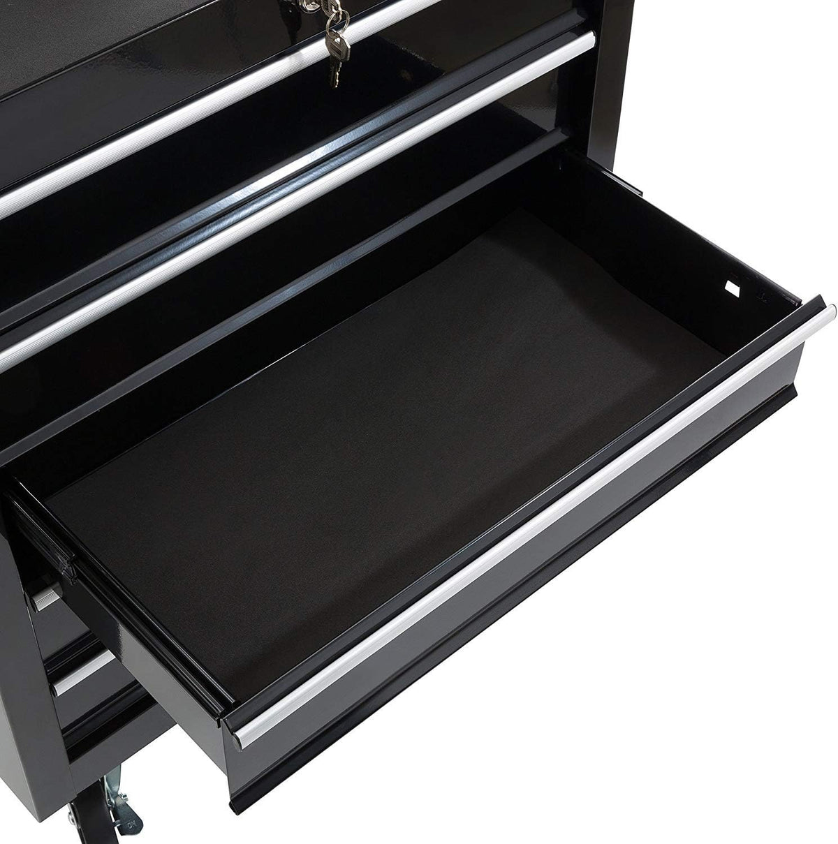 JOMAFA Carro de Taller Caja de Herramientas | 5 cajones | Cerradura por Llave | 4 Ruedas | 2 Ruedas con Freno de Bloqueo | Alfombrillas Antideslizantes
