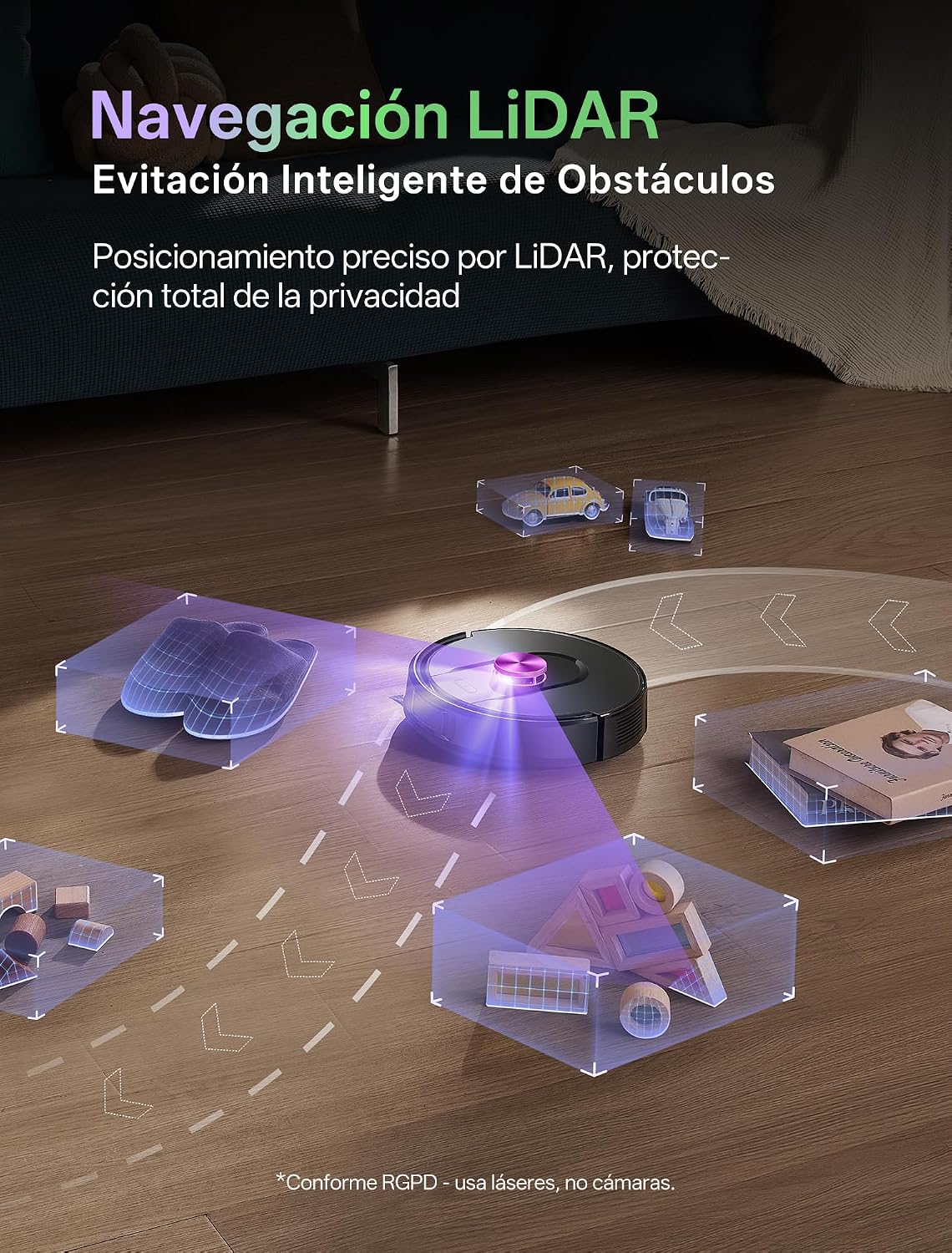 Vexilar W15 Robot Aspirador y Fregasuelos 10000Pa, Aspirador Fregadora Potente con 5 Mapa Inteligente,Autonomía 180Min, Fácil Programa, 4L Base Autovaciado sin Bolsa, para Suelos/Alfombras/Partícula