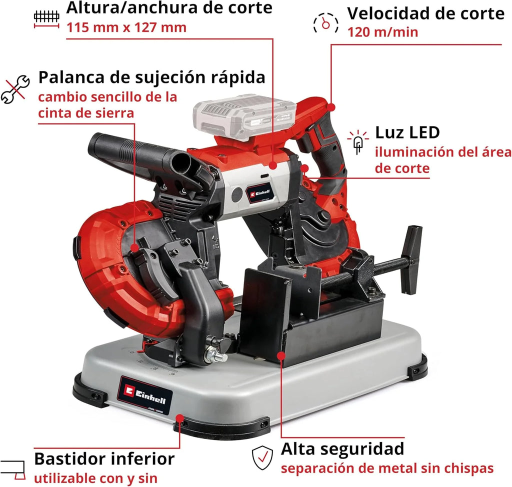 Einhell Sierra de banda con batería TE-MB 18/127 U Li-Solo