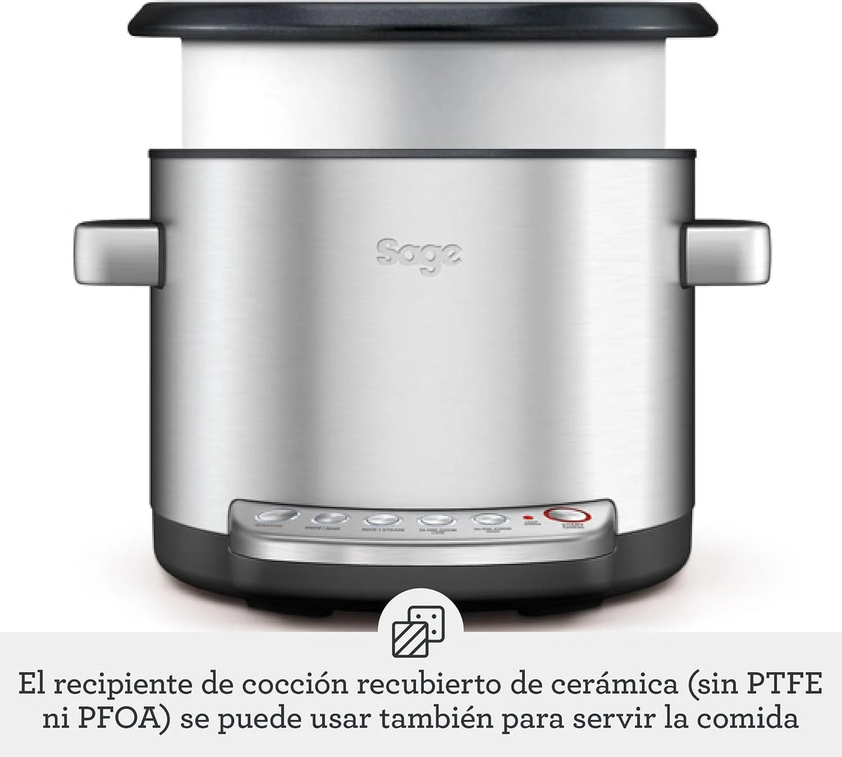 Sage Risotto Plus - Olla Arrocera para Risotto, Acero Inoxidable