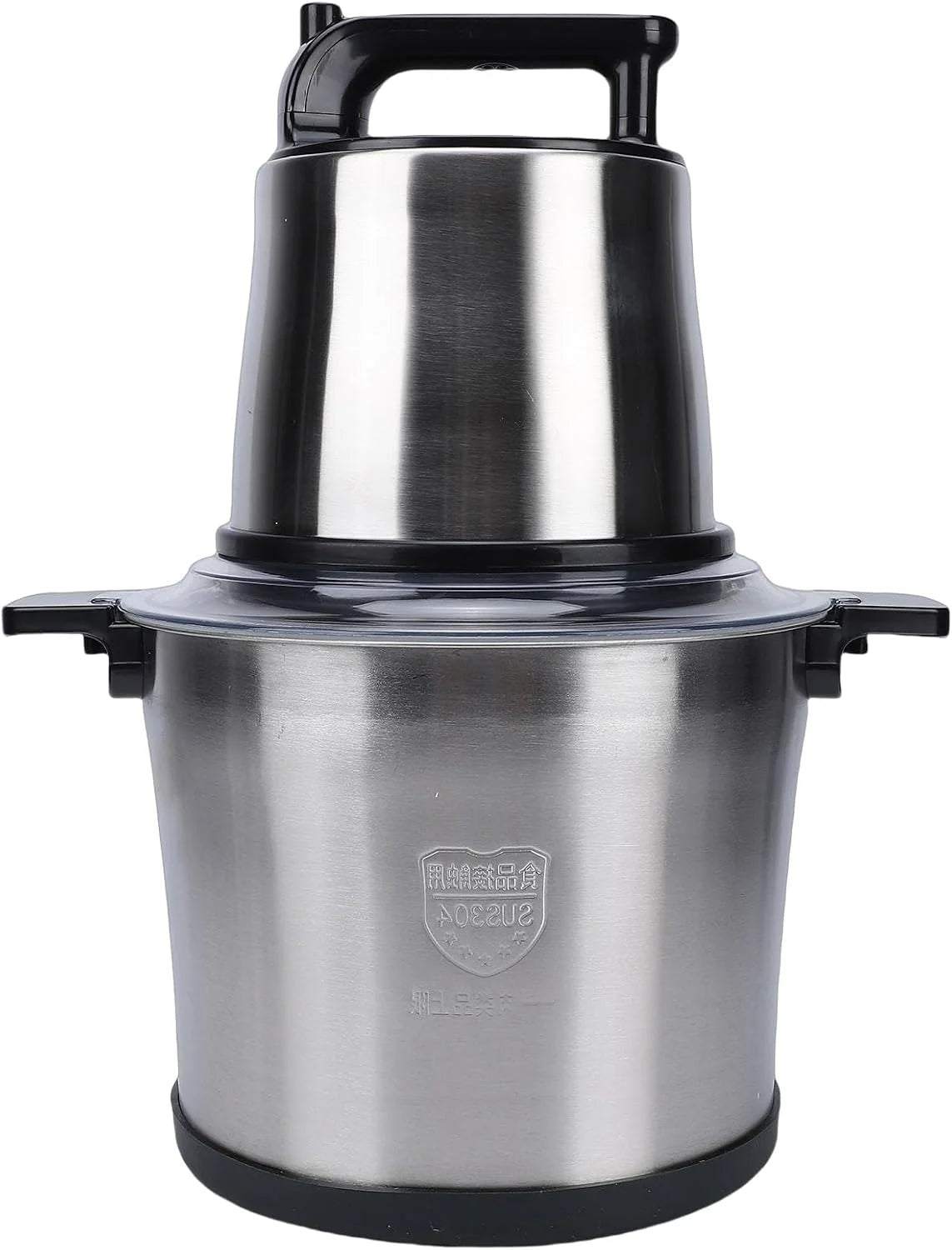 SIXRUN Picadora Eléctrica de Alimentos 1800W 10L Acero Inoxidable, Molino de Carne con Modos de Velocidad Dual y Tapa Antisalpicaduras para Verduras, Frutas y Amasado de Masa (Enchufe de la UE 220V)