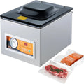 VEVOR Sellador al Vacío de Cámara 260 W Máquina de Envasado al Vacío de Acero inoxidable Tamaño Compacto de 260 mm para Cocina del Hogar Para Uso Comercial Para Alimentos Húmedos, Carnes y Adobos