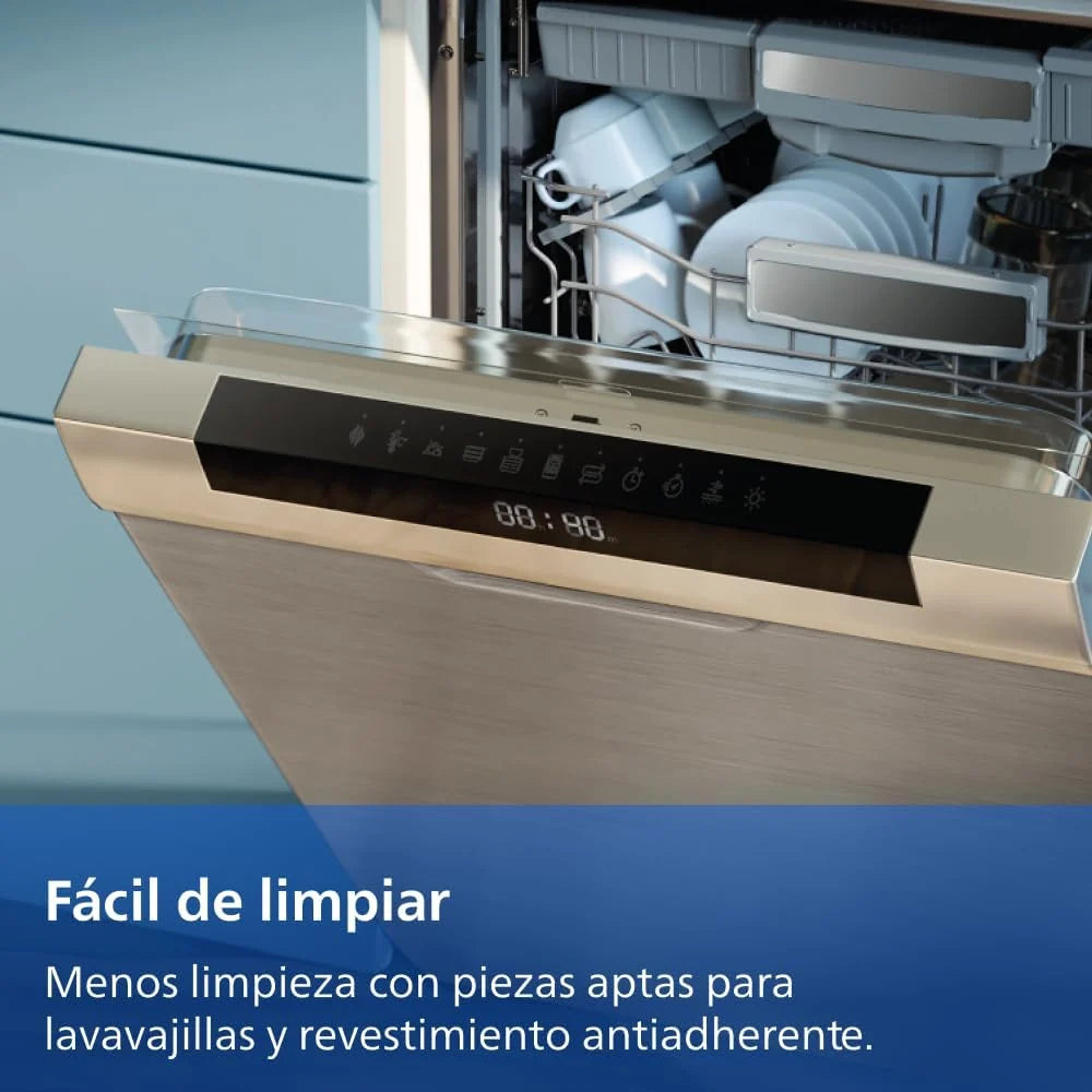 Philips 1000 Airfryer - Freidora de Aire doble cesta, 7,1L, 10 en 1, Negro