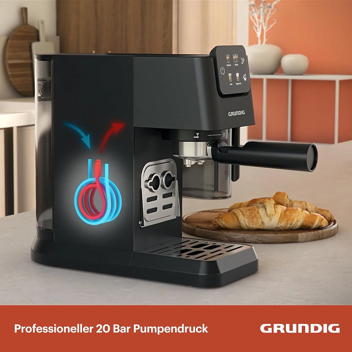 GRUNDIG KSM 6430 Delisia Coffee Series DC5300, Cafetera Automática, Apto para monodosis y cápsulas de café