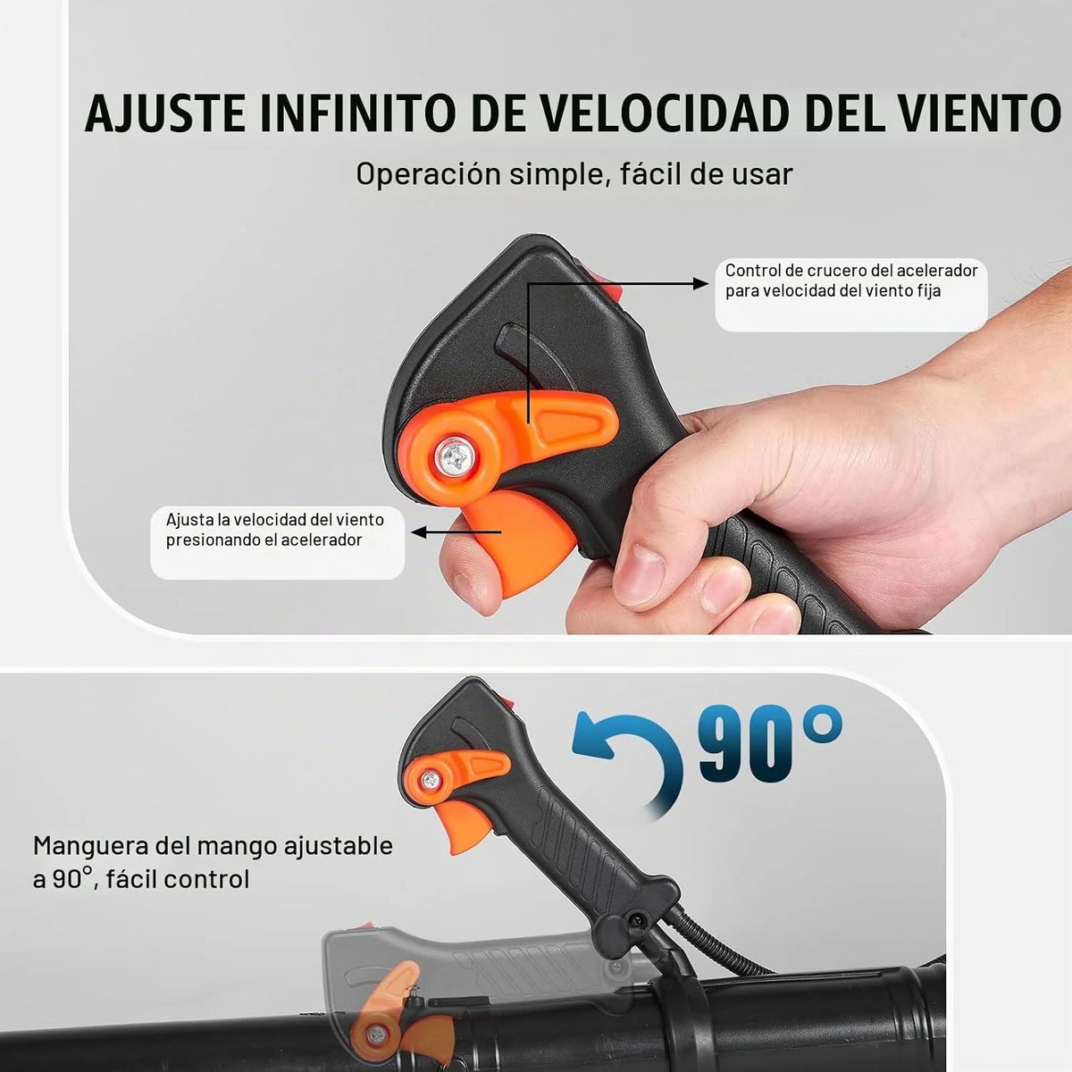 VEVOR Soplador de Hojas de Mochila, Soplador de Hojas de Gas de 2 Ciclos de 63 CC con Tanque de Combustible de 1,89 L, Volumen de Aire de 1110 CFM, Velocidad de 220 mph, para el Cuidado del Césped