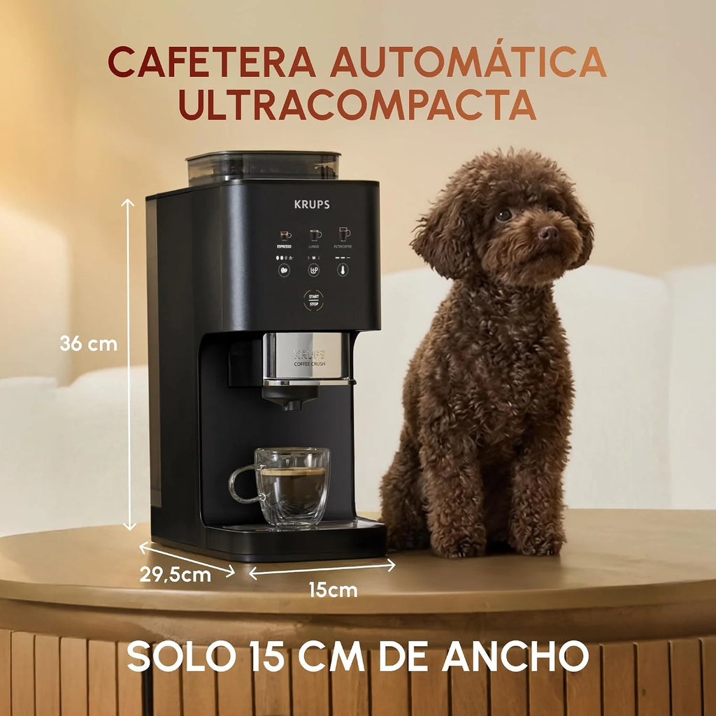 KRUPS Coffee Crush, Cafetera automática, Súper compacta, Negra
