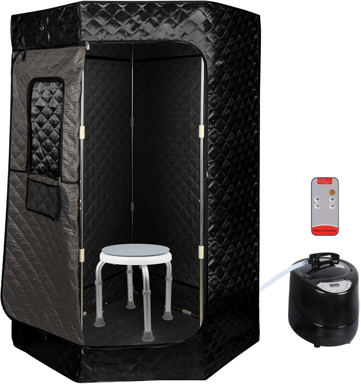 OHMG Sauna de Vapor y Cabina 3L 1000W Tienda de Sauna Portátil Plegable Aislante de Cuatro Capas y Generador de Vapor de Sauna para Baño de Sauna, Desintoxicación, Terapia Corporal