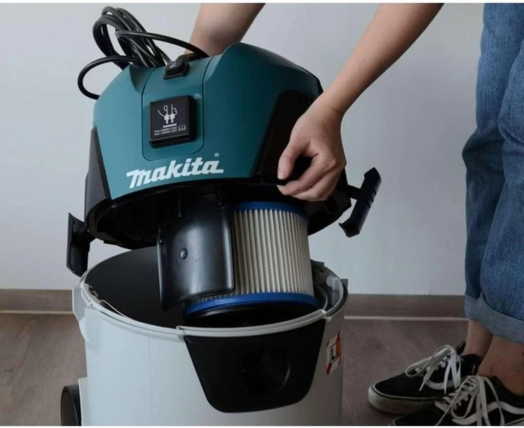 Makita VC2512L - Aspirador 25L 1.300W, Color: Azul, Negro y Blanco