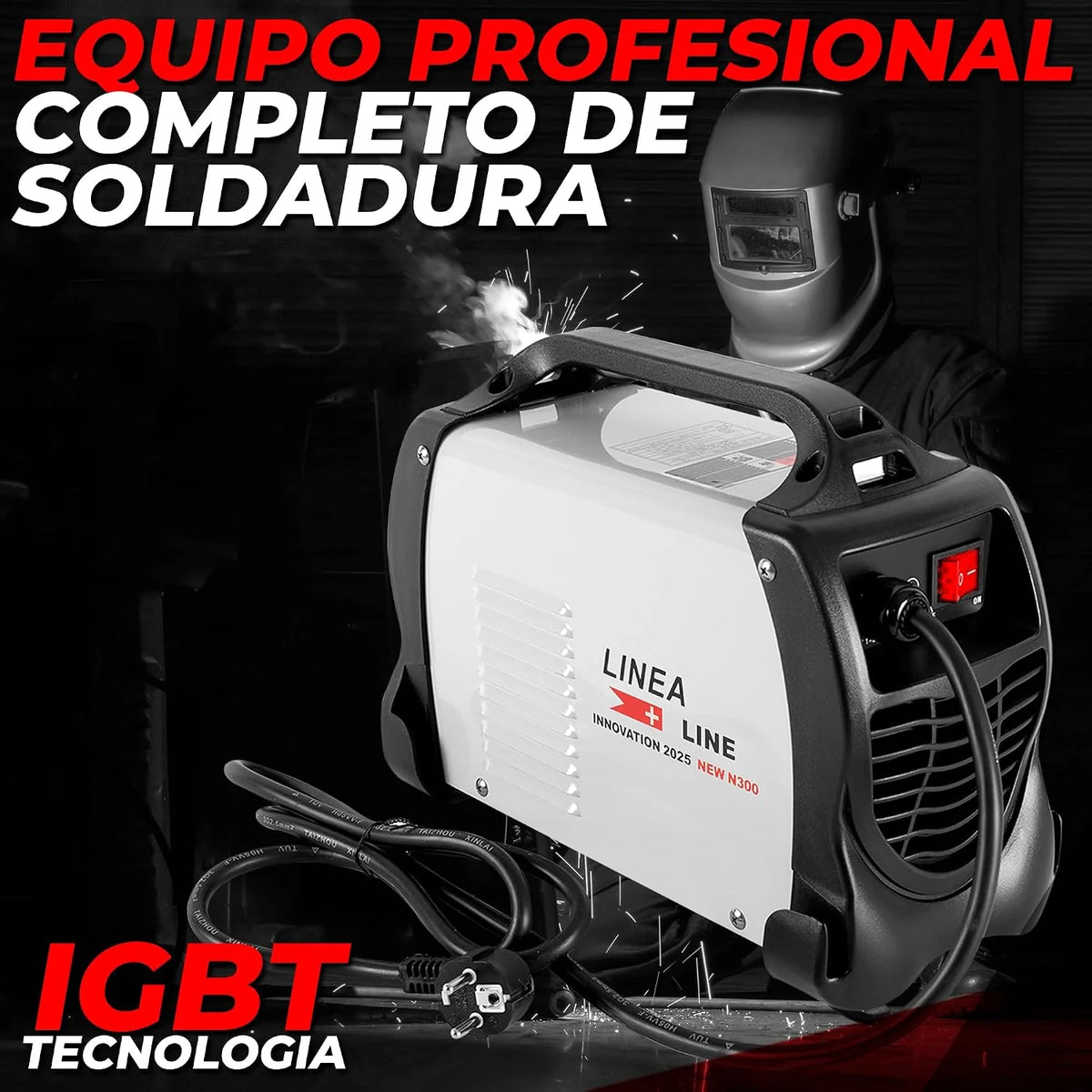 LINEA Soldador Inverter profesional 300A, Maquina de Soldar Electrodo