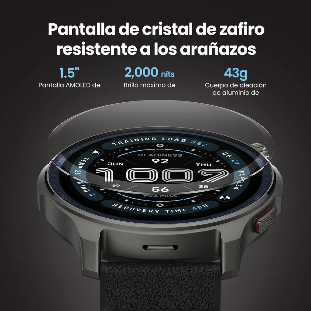 Amazfit Balance 2 Reloj Inteligente Hombre 47mm, Pantalla AMOLED 1,5" Cristal de Zafiro, smartwatch con NFC, GPS, batería de 21 días, 170+ Modos Deportivos, Hyrox, Golf, para Android y iPhone