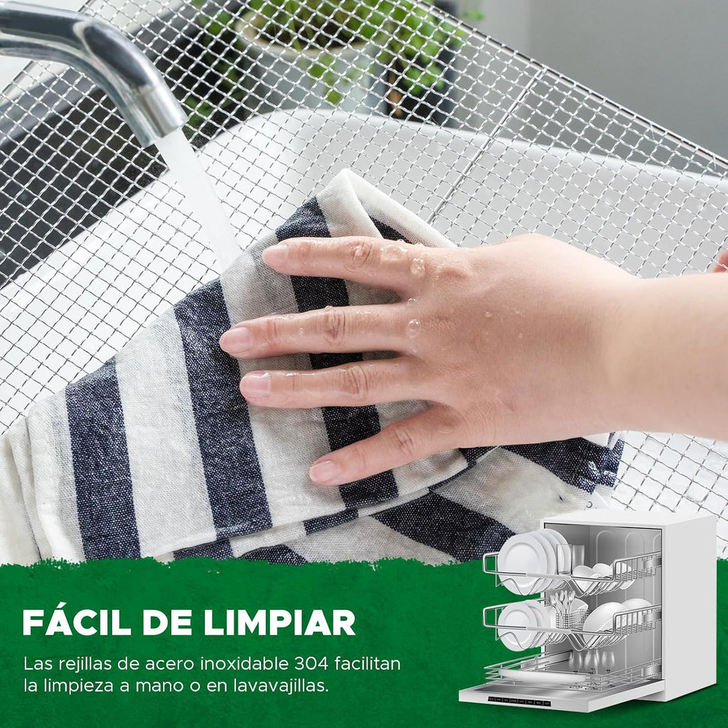 Kwasyo 10 Bandejas Deshidratador Alimentos Recetas gratis Temperatura Ajustable 30-90℃, Acero Inoxidable Completo, Temporizador de 24 horas, 10 Pisos Deshidratadora de Frutas, bpa free,1000W
