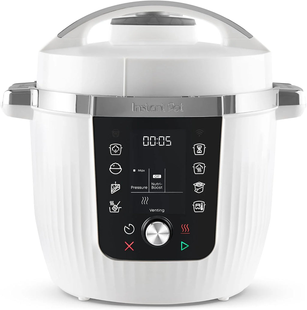 Instant Pot Pro Olla multifunción 10 en 1, 5,7L, Blanca, olla a presión, olla de cocción lenta, arrocera, sartén, yogurtera, calentador de alimentos, olla de cocción al vacío, vaporera, horno, NutriBo