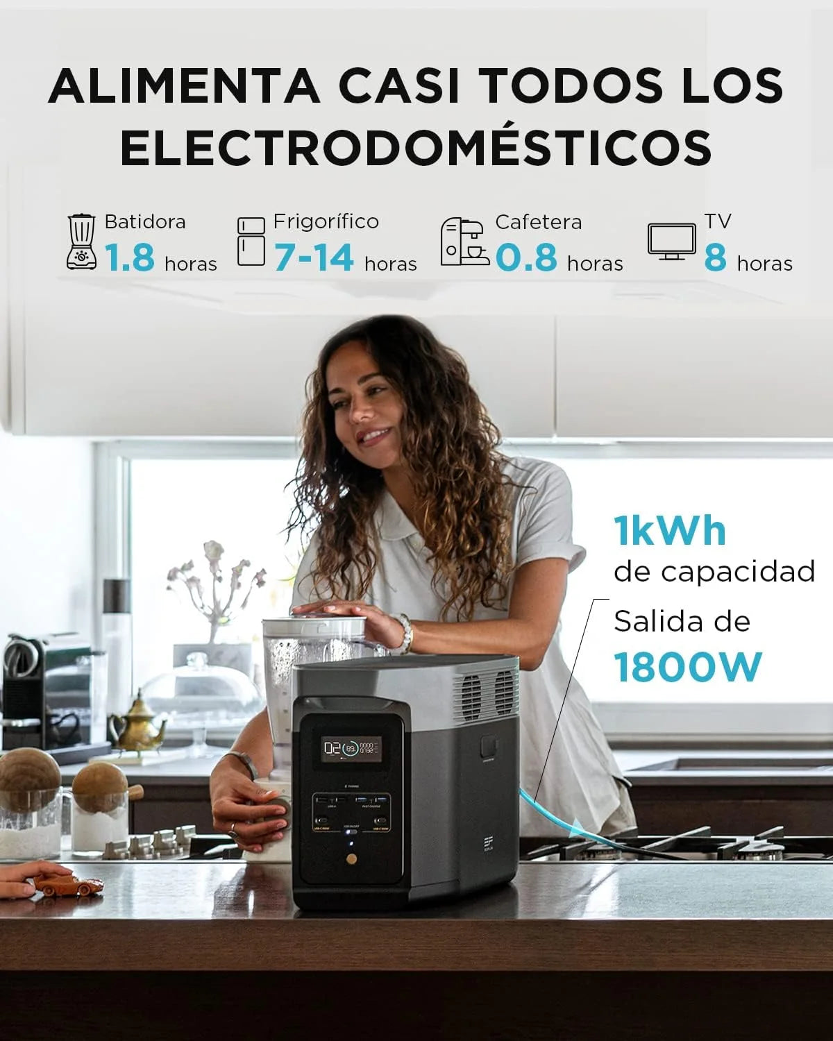 Estación de Energía Portátil EcoFlow Delta 2 1024 WH, Generador Solar