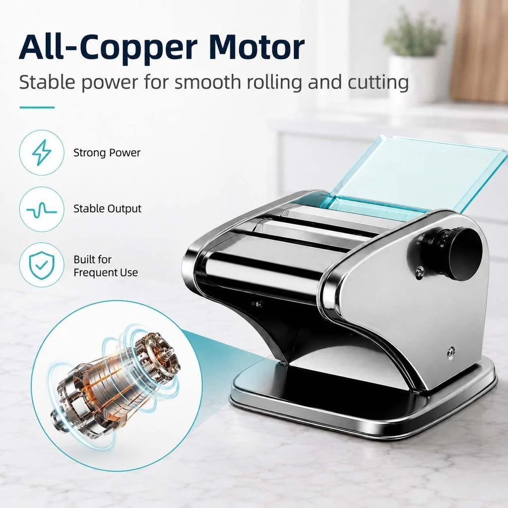Máquina de Pasta Eléctrica de Acero Inoxidable silver-Triple-blade