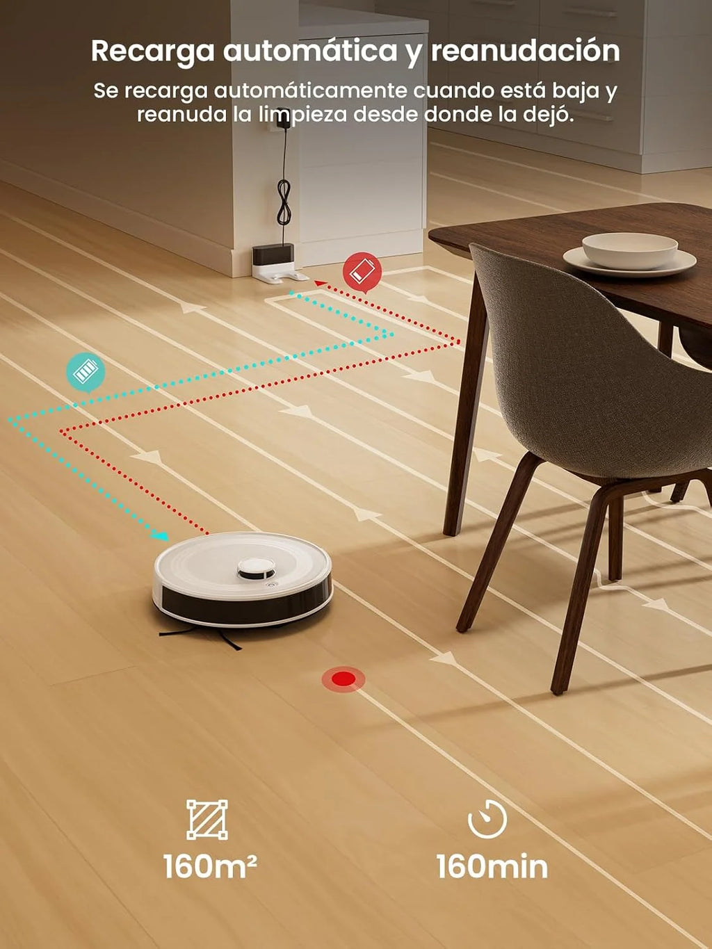 Lefant M2 Robot Aspirador y Fregasuelos con dToF Navegación Láser y App