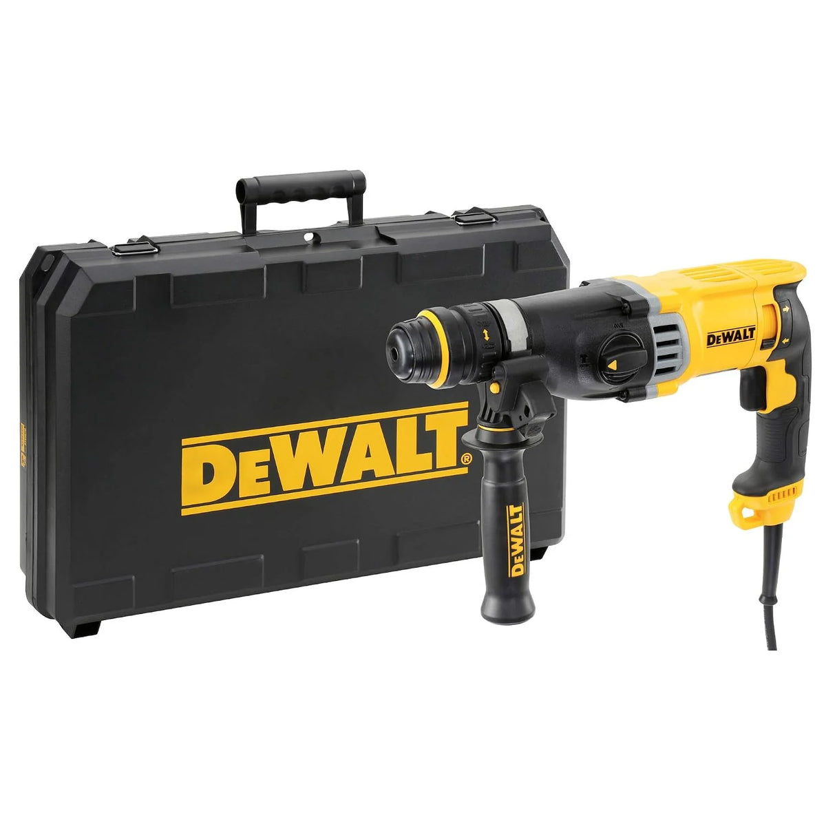 DEWALT Martillo perforador SDS-Plus 3 modos 28 mm 3,0 J 900 W - Doble mandril de acoplamiento rápido, D25144K-QS