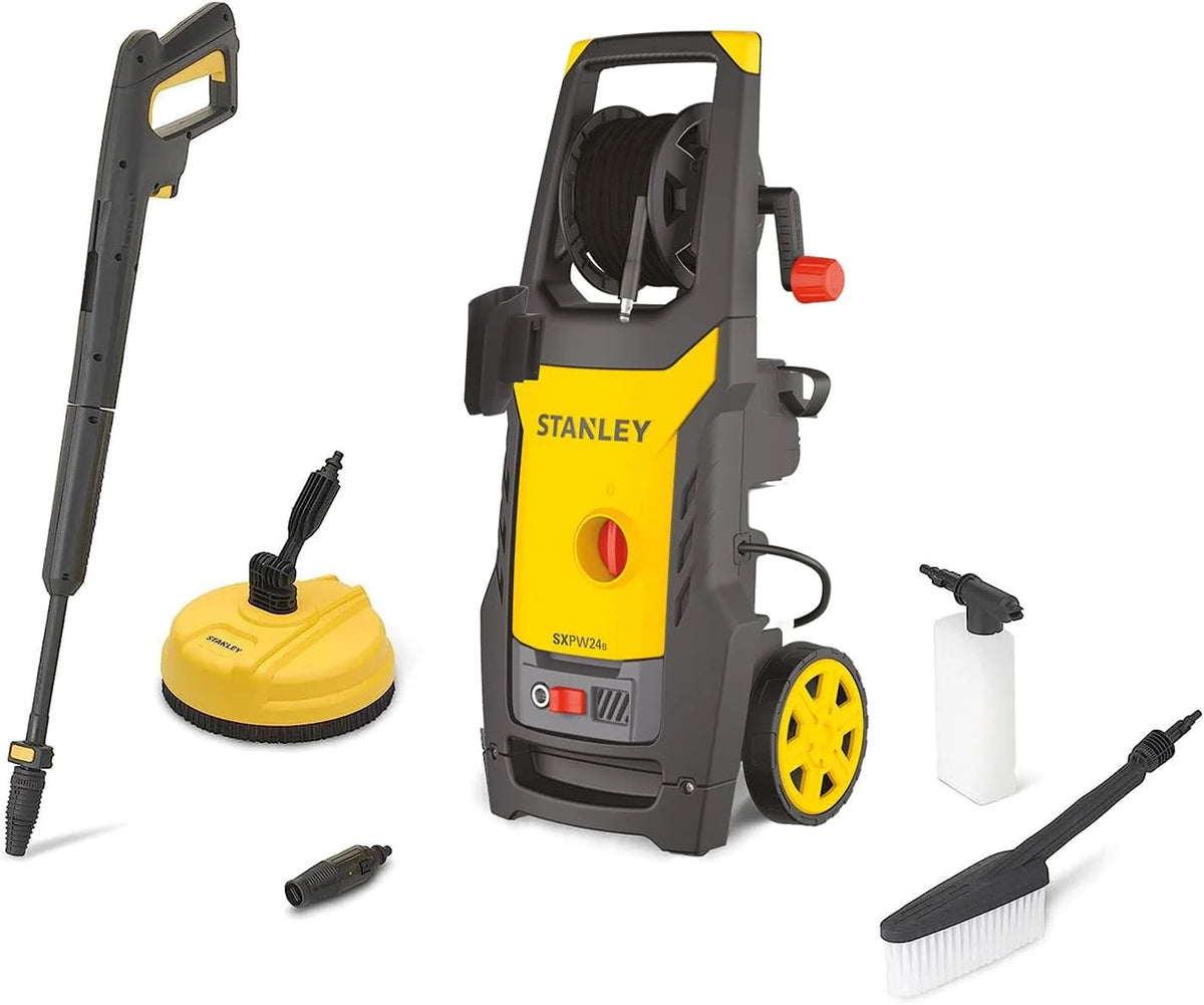 Stanley Hidrolimpiadora SXPW19BX | Alta Presión | para Automóviles Y Superficies Externas | con Limpiadora de Superficies y Cepillo Fijo | Presión máx. 150 Bar | Caudal máx. 440 l/h | Consumo 1900 W