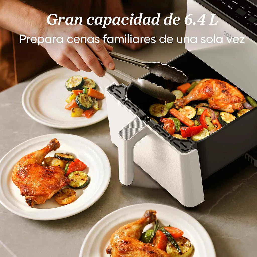 Cosori Freidora de Aire Dual Blaze 6,4L, Doble Resistencia, 11 Modos, WIFI
