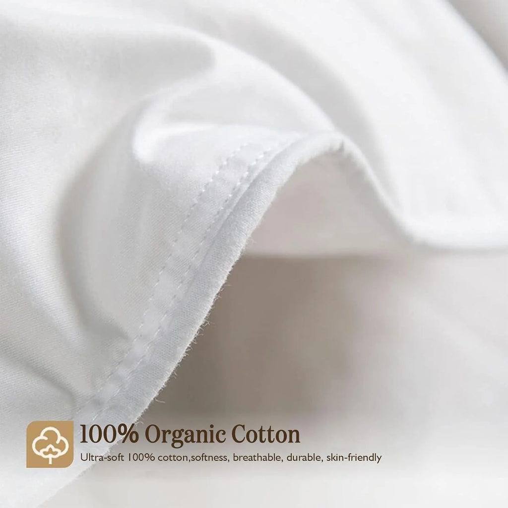 DWR Duvet Bed 105/120, Feather and Down Duvet 200 x 200 cm, Winter Warm 450 g/㎡, 100% Cotton, Soft, Breathable, Oeko-Tex and RDS Certified, White