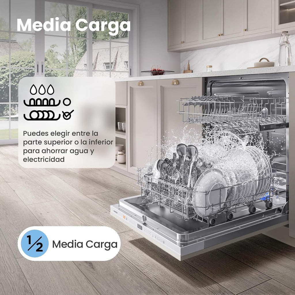 COMFEE' CDWPB1215PB-EU Lavavajillas Integrable, 12 Cubiertos, 60cm, WiFi