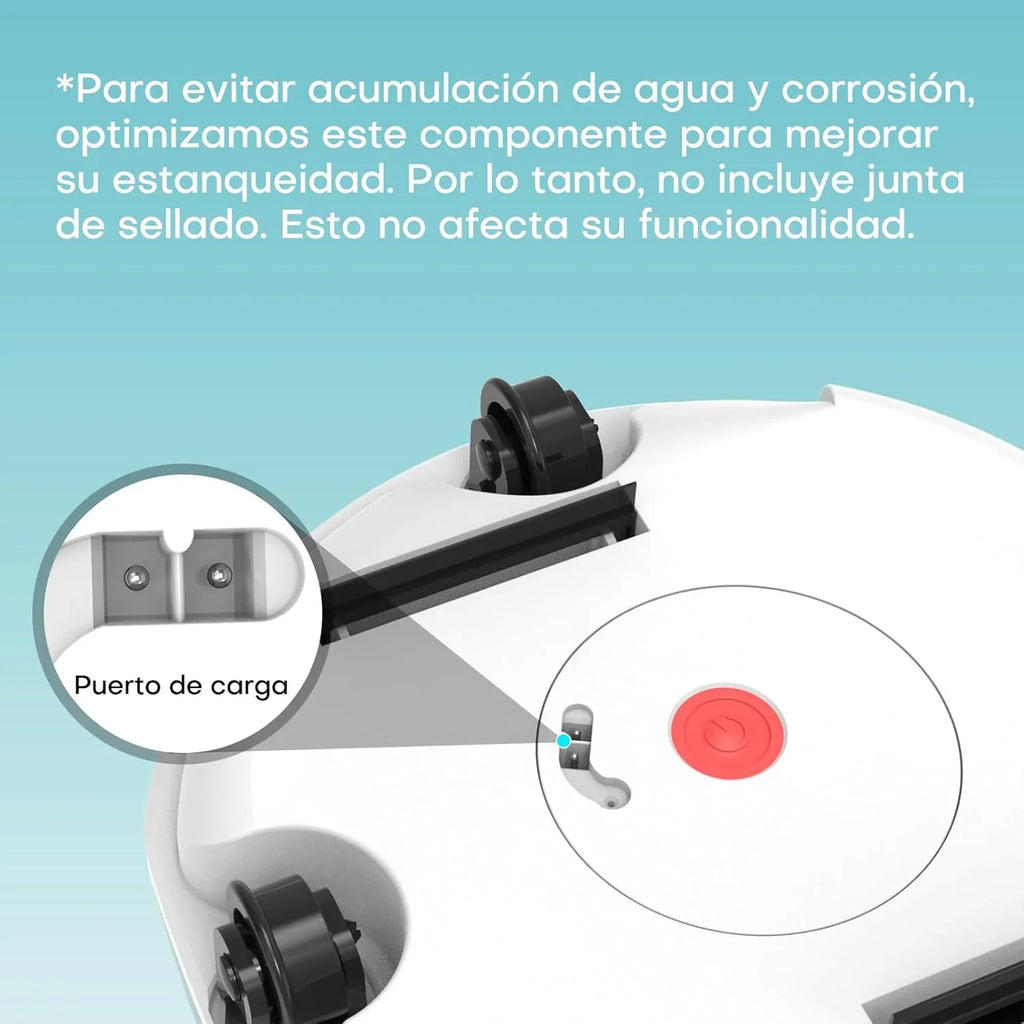 WINNY POOL CLEANER Winny 200 Limpiafondos Piscina, Inalámbrico Robot Limpiafondos Piscina, 75Min Autonomía, Piscinas Desmontables 60m², Doble Filtración, Estacionamiento Auto(Transparente Azul-Blanco)