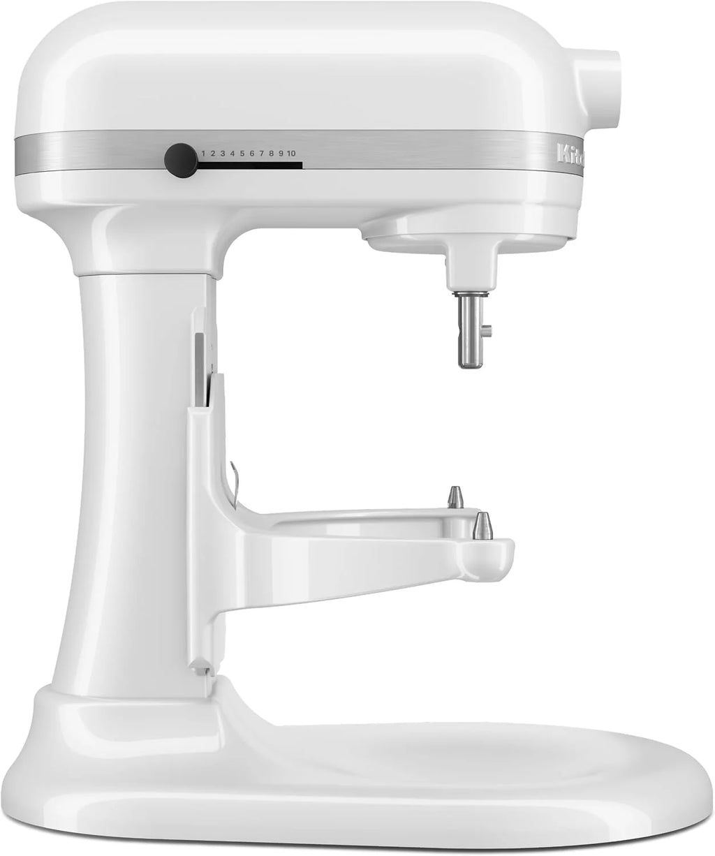 KitchenAid Batidora Amasadora Bowl-Lift 5.2L Heavy Duty, Cuerpo y Engranajes Metálicos, 11 Velocidades, Flex Edge, 67 Puntos de Contacto, Blanco