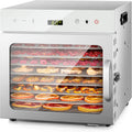 Kwasyo 8 Bandejas Deshidratador de Alimentos, Recetas Temperatura Ajustable 30-90℃, Acero Inoxidable Completo, Temporizador de 24 horas, Deshidratadora de Frutas, BPA Free