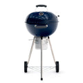 Barbacoa De Carbón Portátil Con Ruedas Kekai Yellowstone 58x47x100 Cm Redonda Con Tapa Y Encendedor Esmaltado En Azul