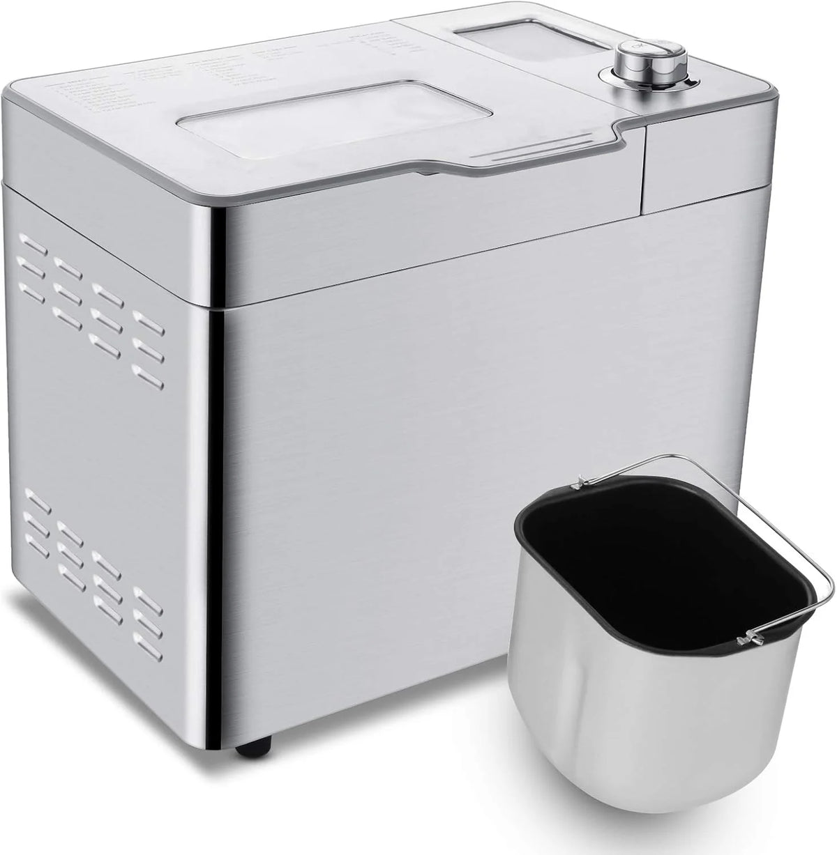 Panificadora Automática, Panificadora automática de 550 W, 25 programas de horneado, LCD, Máquina Programable para Hacer Pan, 13H Temporizador de Citas, para Panes, sin Gluten, Bizcochos