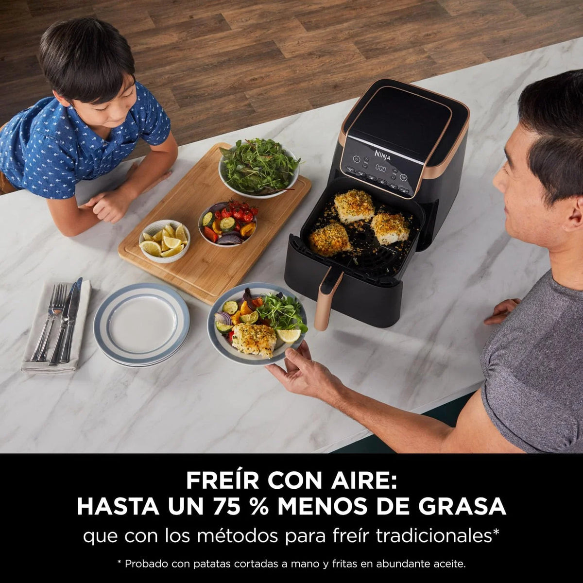 Ninja MAX PRO, Freidora de Aire, 6,2L, Cajón Individual Tamaño Familiar